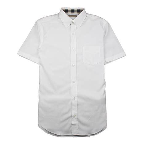 short sleeve white burberry shirt|Burberry short sleeve shirt vintage.